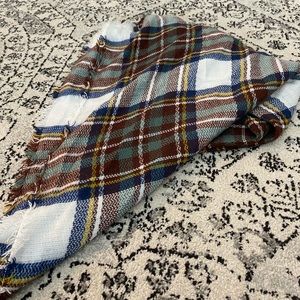 Plaid blanket scarf